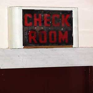 lighted coat check sign